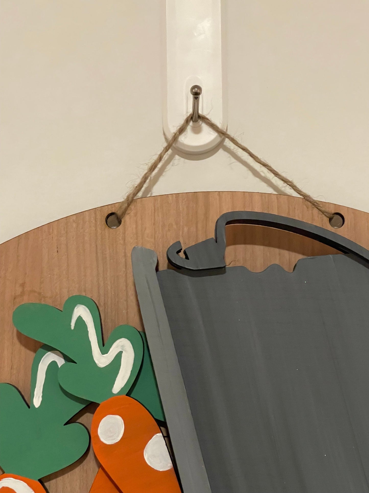 Bunny and Carrot Insert for Pail Sign, Interchangeable Bunny Carrot Piece only. Polka Dot Carrots, Easter, No Pail Sign Included