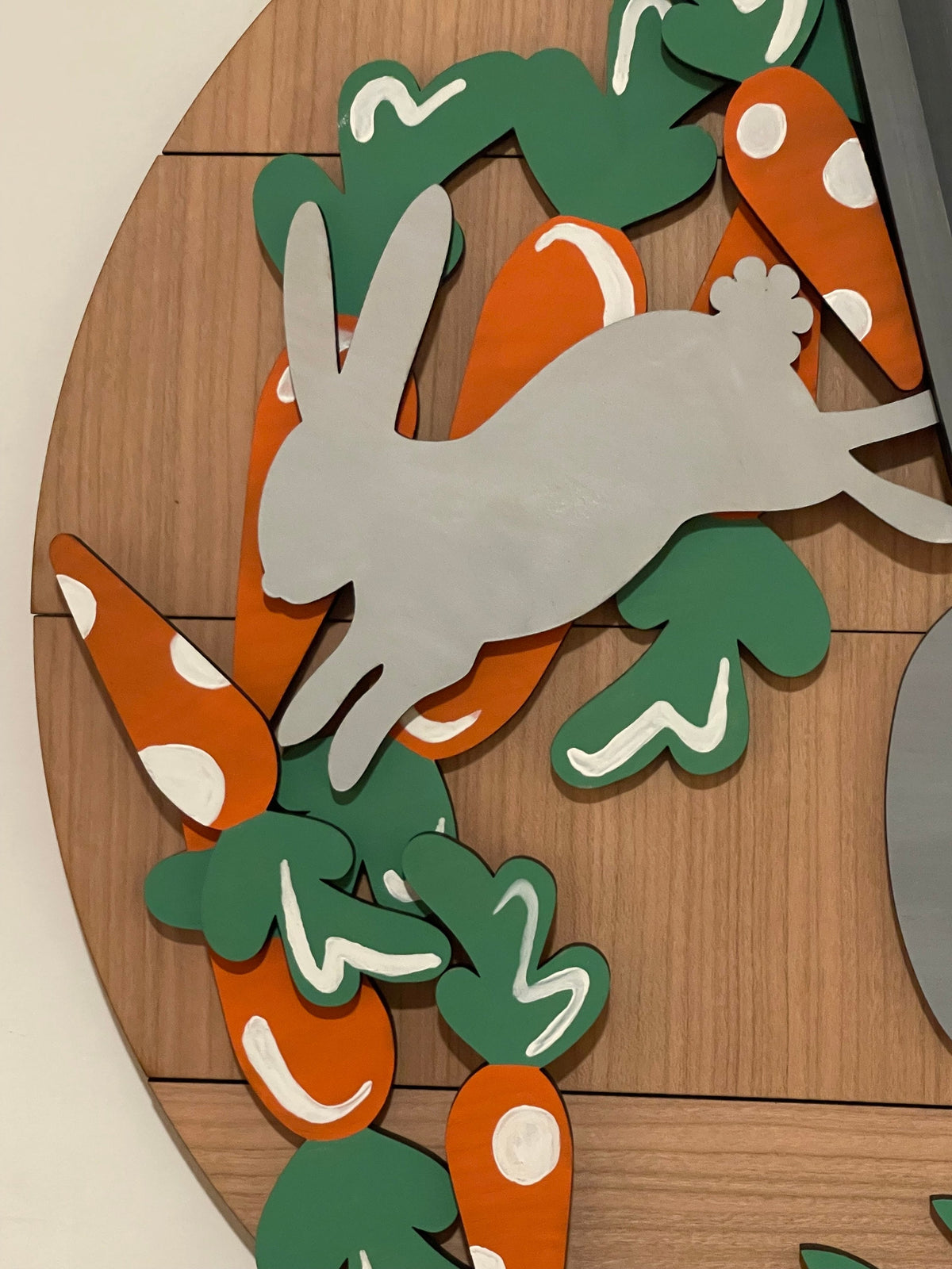 Bunny and Carrot Insert for Pail Sign, Interchangeable Bunny Carrot Piece only. Polka Dot Carrots, Easter, No Pail Sign Included