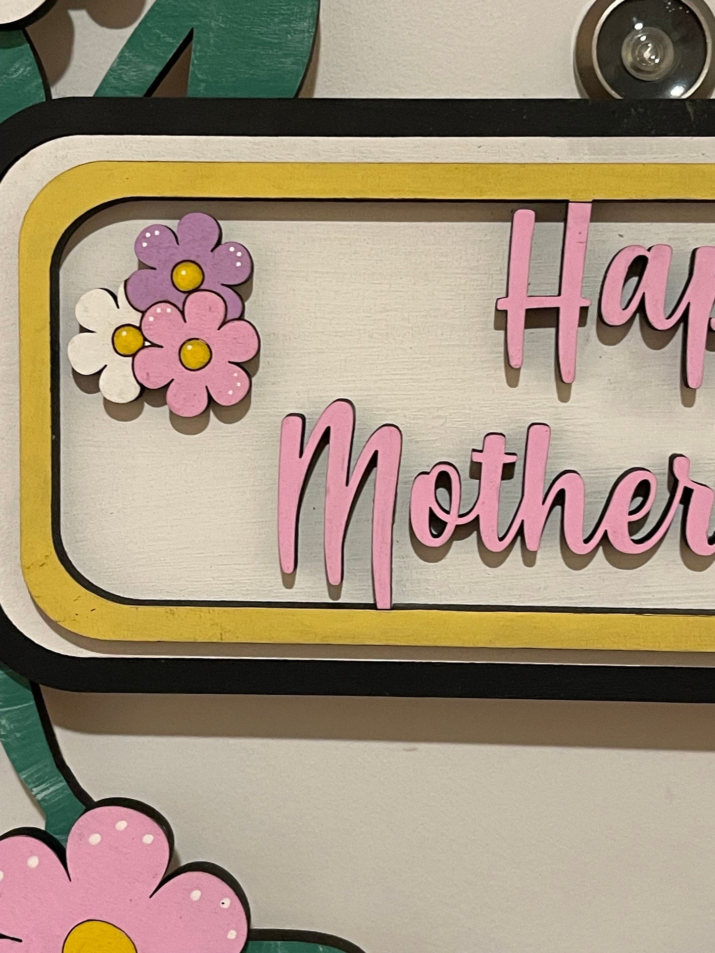 Happy Mother’s Day Interchangeable Wreath, Mother Decor,  Center Sign and 5 Wreath Ornament Insert Only - NO WREATH, Wreath Sold Seperately